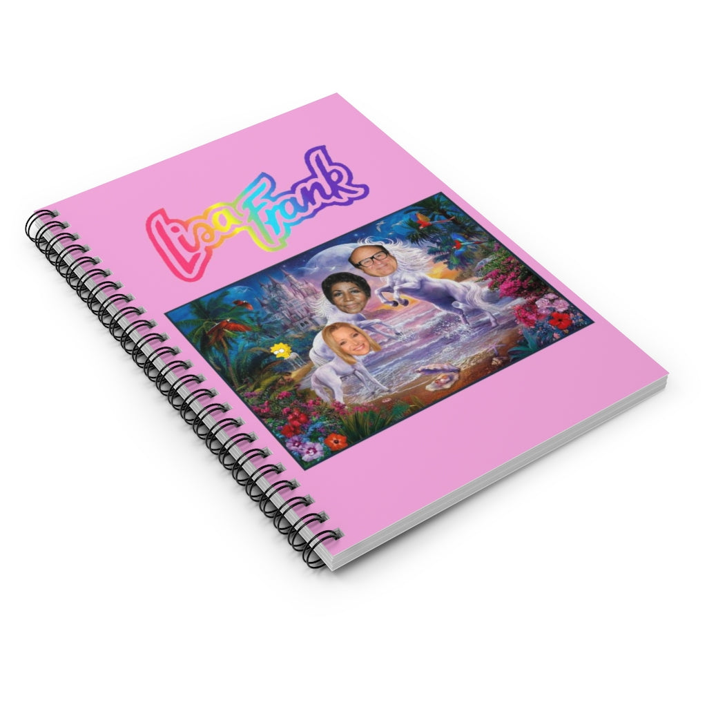 Lisa Frank 1-Subject, Wide Ruled Spiral Notebook, 3-Hole Punched