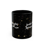 "Late Night Space Man" Black Mug (11oz)