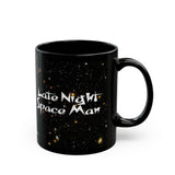 "Late Night Space Man" Black Mug (11oz)